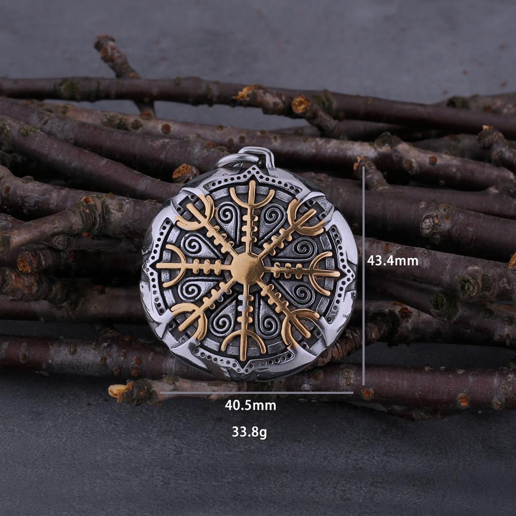 Винтажное ожерелье из нержавеющей стали с рунами викингов Vegvisir для мужчин, амулет-компас, модные панк-ювелирные изделия в подарок