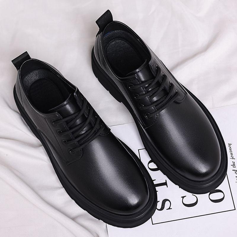 Inner Heightening Men's Shoes Spring Leather Business Dress Leather Shoes Men's Casual Shoes Breathable Low-top Martin Boots