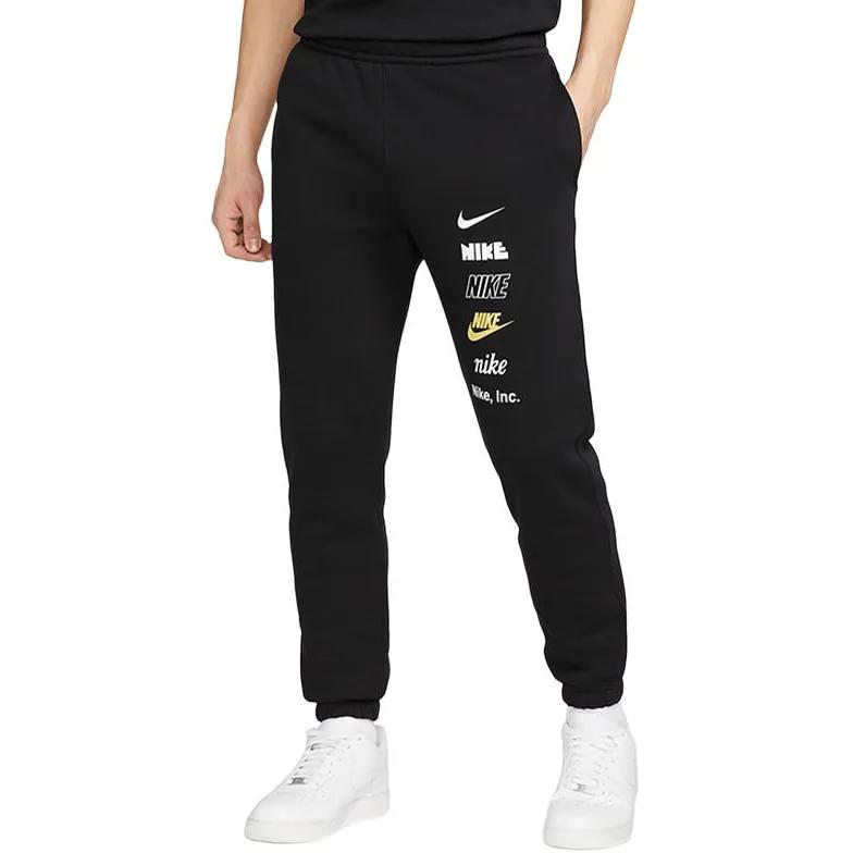 Nike Club Fleece Lined Thermal Casual Elastic Cuff Knitted Sweatpants Men's Black (Unisex) Knitted Sweatpants DX0796 010