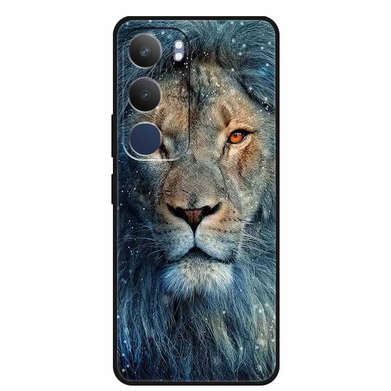 For Vivo Y29 5G Case V2420 Cartoon Wolf Tiger Soft Silicone Cover TPU Phone Case for Vivo Y29 5G Bumper Capa Shockproof Fundas