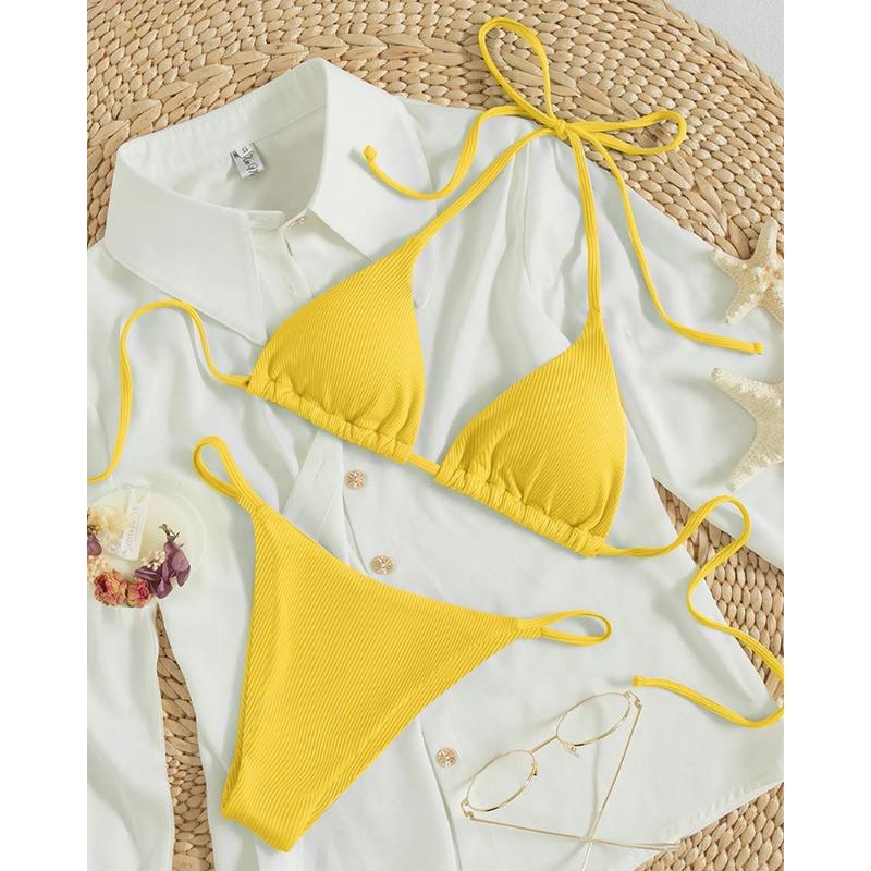 2024 Европейский и американский сексуальный купальник на шнуровке с вырезом, женский модный многоцветный разделенный купальник