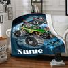 Custom Name Monster Truck Adventure Night blanket for Couch & Bed, Plush Cozy Fuzzy Blanket Super Soft & Warm Blankets for Fall and Winter. 0908437