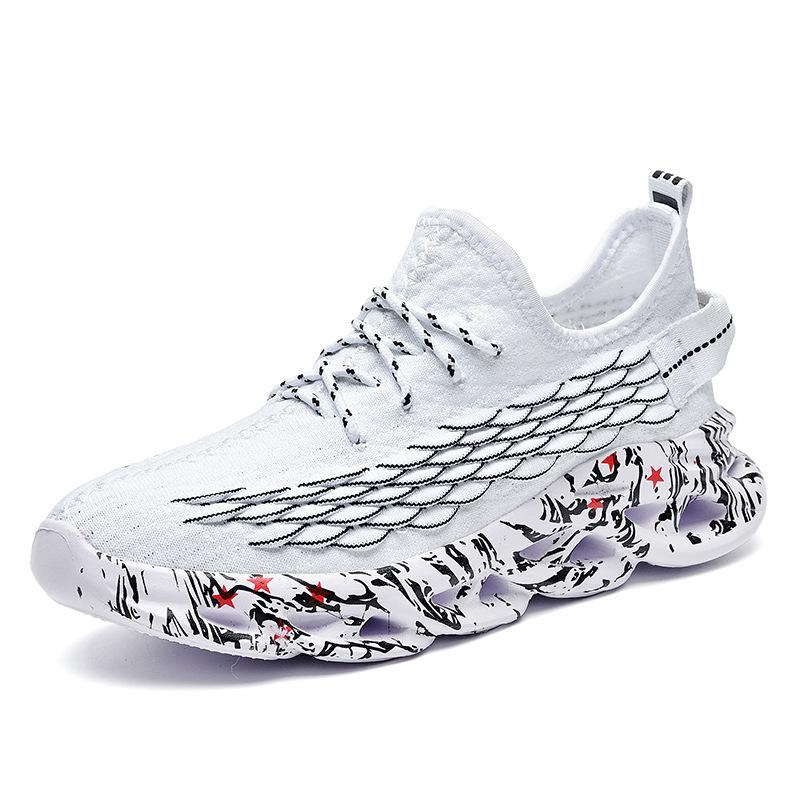Обувь мужская большого размера Blade Outsole мужские кроссовки Flying Woven Fish Scale Mesh Running мужские кроссовки