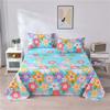 Colorful Flowers Pattern Bed Sheet Set 100% Cotton Thickened Bedspread with Pillowcases Skin-friendly Bedroom Decor Bedding Set