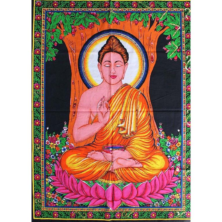 Rastogi Handicrafts Cotton Tapestry Indian Goddess Indian Deity 40" X 30" Poster Size Tapestry