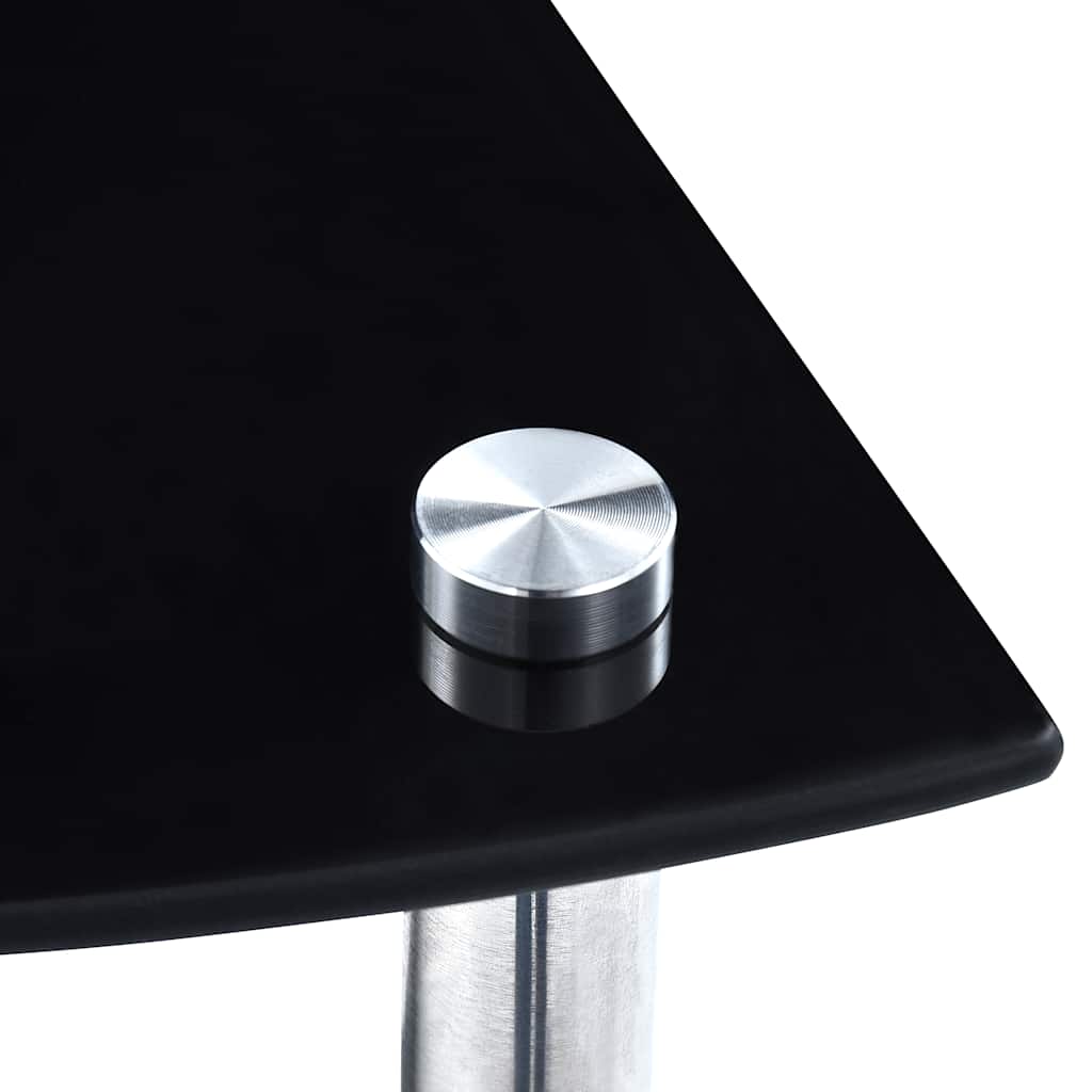 3 Tier Black Glass Display Shelf 30x30x67 cm