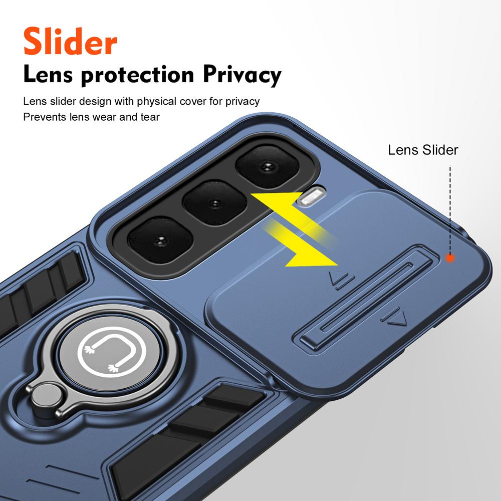 KEYSION Shockproof Armor Case for Infinix Hot 60i 4G Camera Protection Ring Stand Phone Back Cover for Infinix Hot 60 Pro+ 60 5G