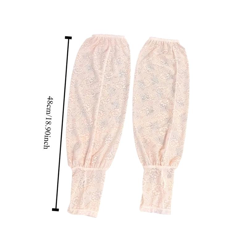 Cute Thin Lace Ice Silk Sleeves Anti-Uv Sun Protection Sunscreen Sleeve Arm Covers Long-Sleeved Cycling Gloves Outdoor