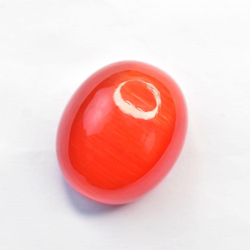 Orange Flawless Natural Cat'S Eye 112 ct Cabochon Cut Loose Gemstone for Jewelry Making and Crafts