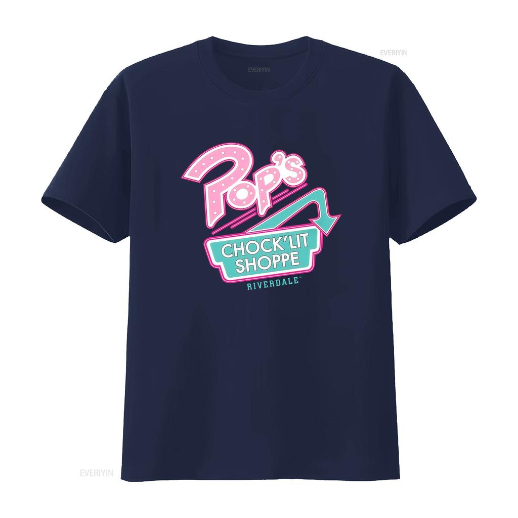 Мужская футболка Riverdale с логотипом магазина Pops ChockLit Shoppe, винтажная, стиранная, эластичная, универсальный топ для повседневной носки, homme