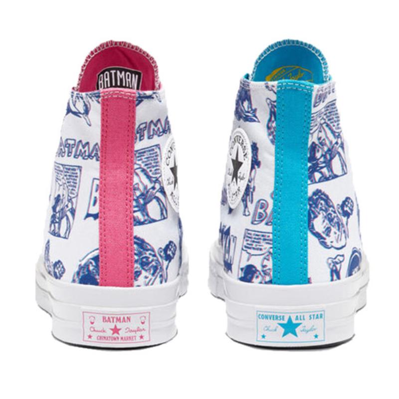 Бэтмен x Chinatown Market x Converse Chuck 70 DC 3D Комикс Полный Принт Дышащие Высокие Кеды из Холста Унисекс Красный и Синий