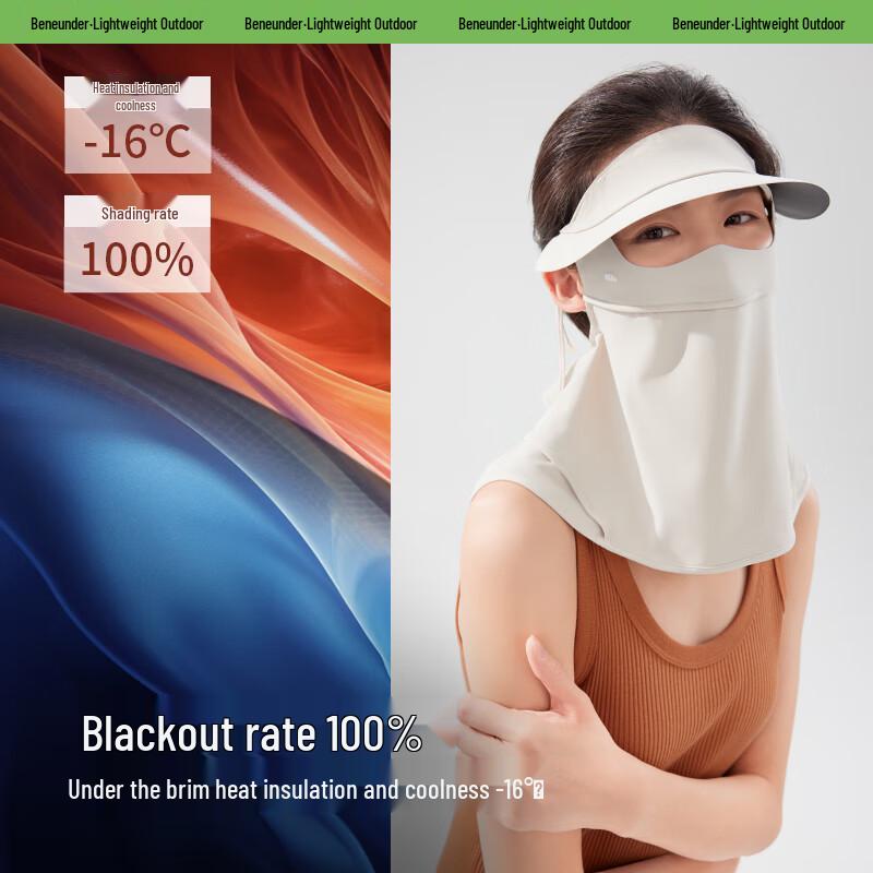 Beneunder Women's UV Protection Face Mask with Neck Cover & Brim