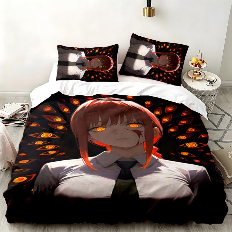 Chainsaw Man 3pc set Perfect for bedroom use Comfortable bedding set includes a duvet cover and two pillowcases Ideal birthday or Christmas gift