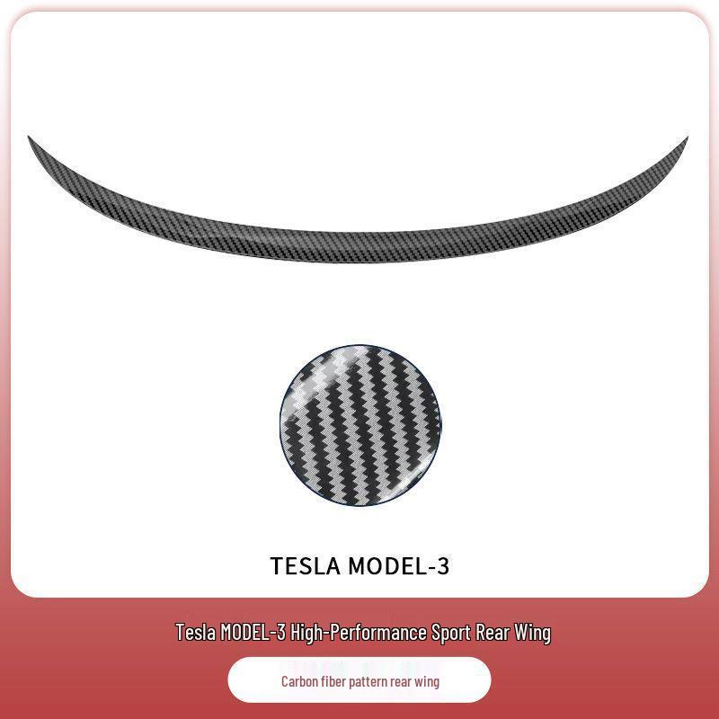 Заднее крыло из углеволокна для Tesla Model Y/3: Улучшает характеристики, снижает сопротивление ветра, не требует сверления.