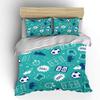 Football Elements Pattern Bedding Set for Kids Luxury Gift 3pcs Digital Print Comforter Set Soft Comfortable Breathable