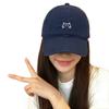 Wide Brim Peaked Cap Cat Embroidery Sunshade Hat New Dad Hat  For Men Women
