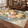 European Style Home Decoration Living Room Rug Non-slip Cute Girl Room Decor Carpet Floral Design Dressing Table Mat Washable