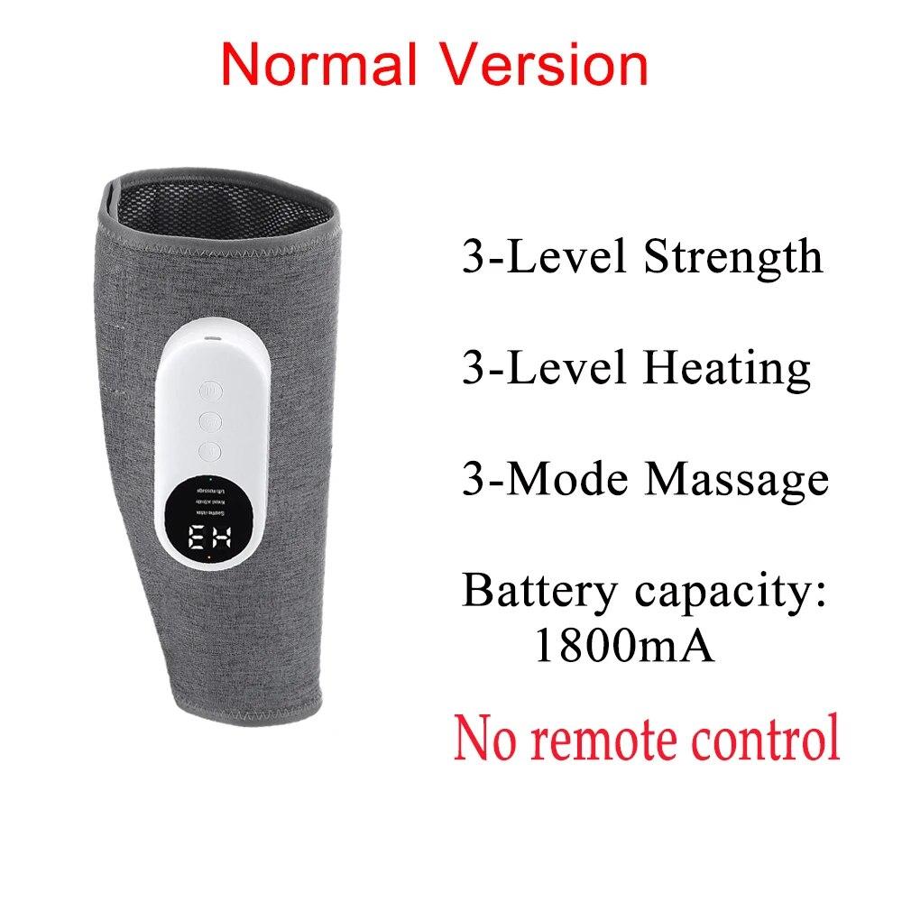 Беспроводной массажер для икр с дистанционным управлением, горячий компресс, разминающий давление воздуха, массажер для ног и ног, кровообращение в мышцах