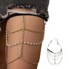 Multiple Layer Pearl Thigh Chain Anti-Slip Elastic Leg Chain Summer Seaside Nightclub Leg Accessories for Hot Girls