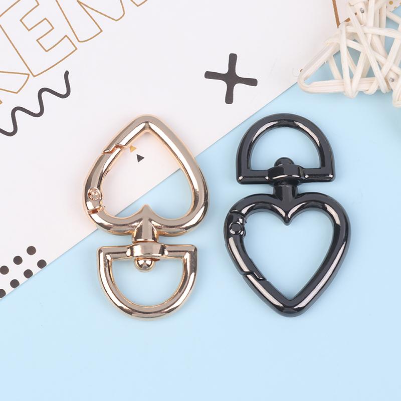 Сумка в форме сердца, вращающаяся, сплав, карабин, пружинный замок, открывающийся, брелок, карабин, соединитель, собачья цепь, пряжки, украшения своими руками