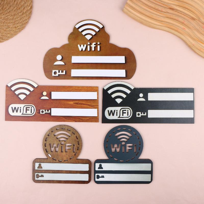 Wifi Password Sign Board Wooden 1pc Erasable Plate With Pen For Reception Counter Retail Shop