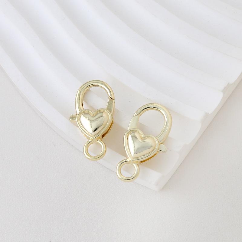 Позолоченный брелок-подвеска с застежкой-лобстером в форме сердца