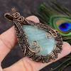Aquamarine Handmade Copper Wire Wrap Jewelry Pendant 3.23 D2Y62