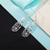 925 Sterling Silver Retro Geometric Pendant Piercing Earrings Fashionable Wedding Jewelry