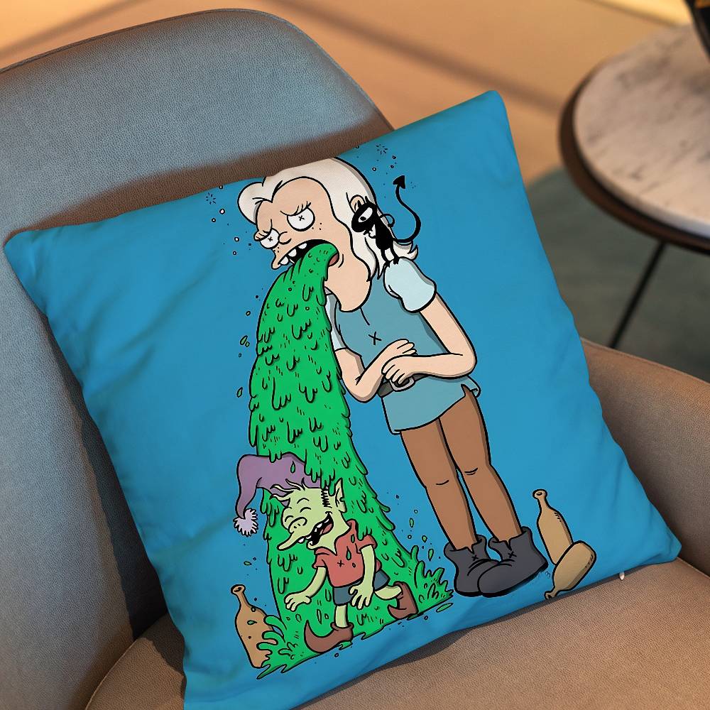 Creation Bean Disenchantment Print Throw Pillow Cover 45×45Cm Square Cushion Case For Living Room Bedroom Decor