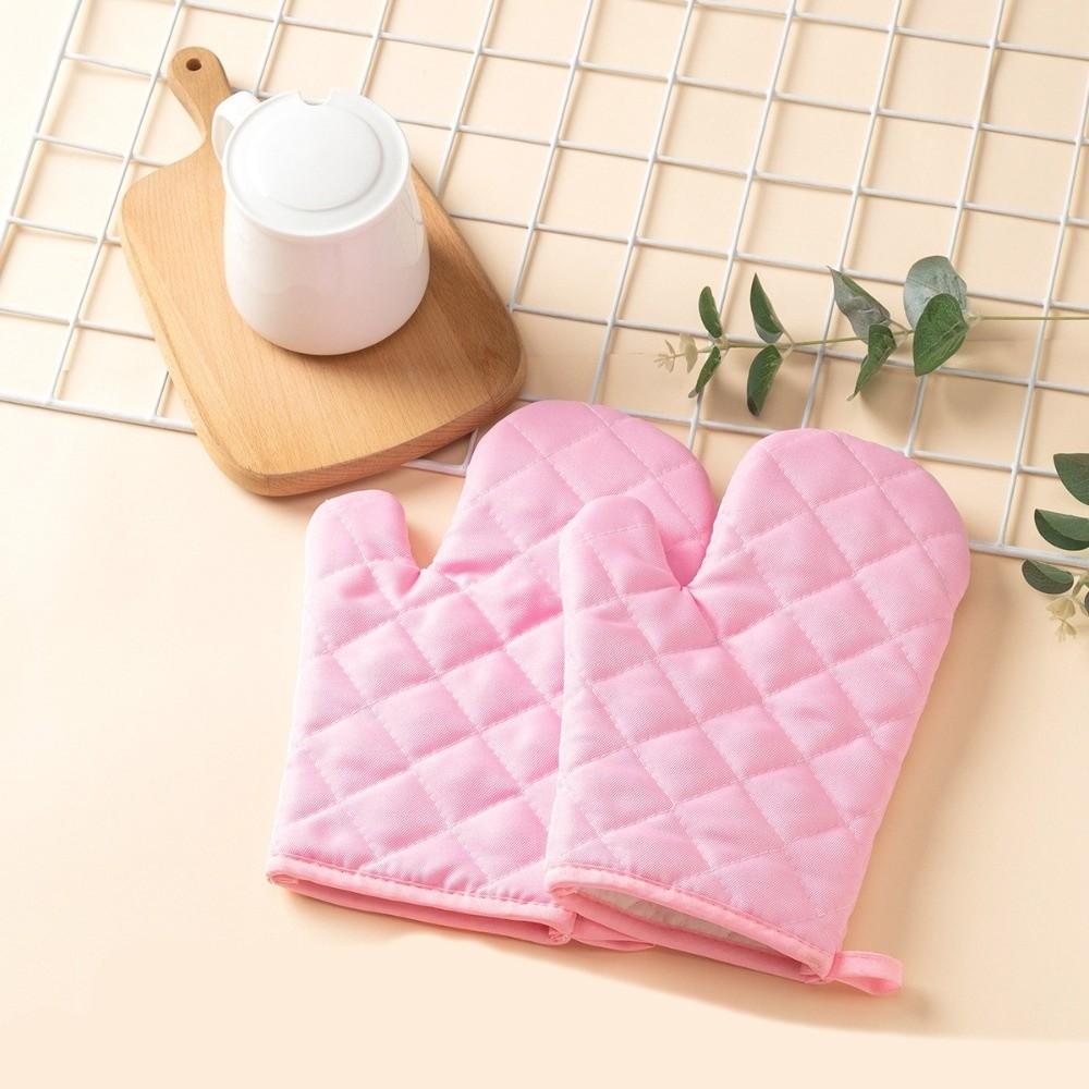 Quilted Cotton Oven Mitts Heat Resistant BBQ Baking Gloves Microwave Oven Gloves Kitchen Cooking