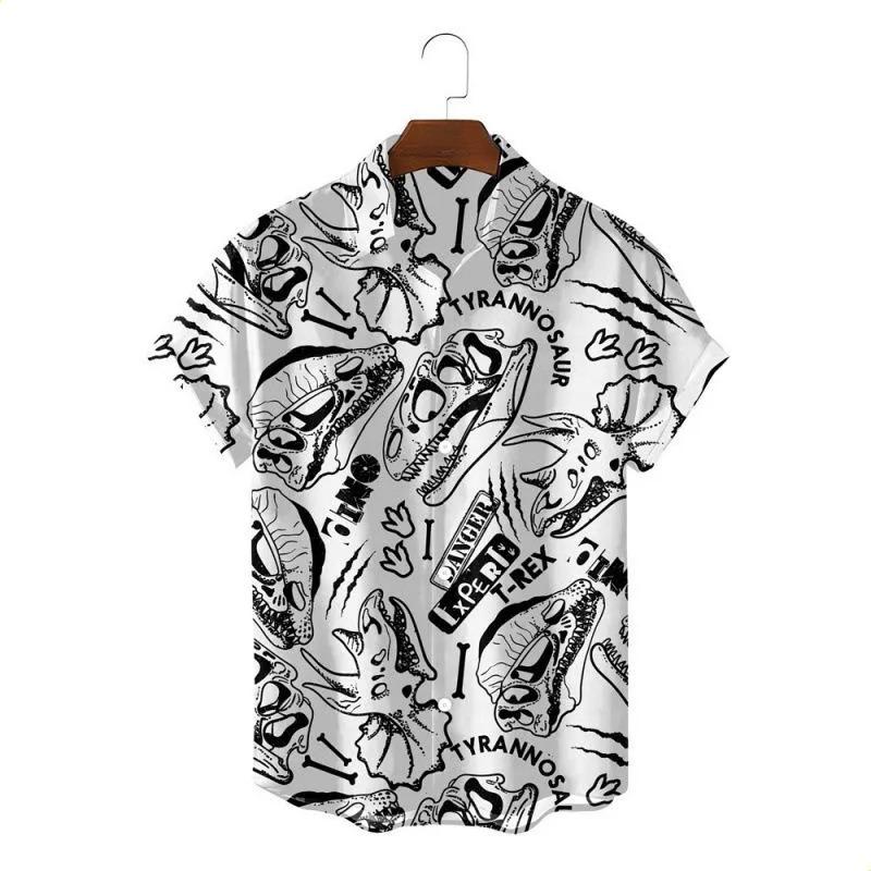 Summer New Men's Loose Animal Print Hawaiian