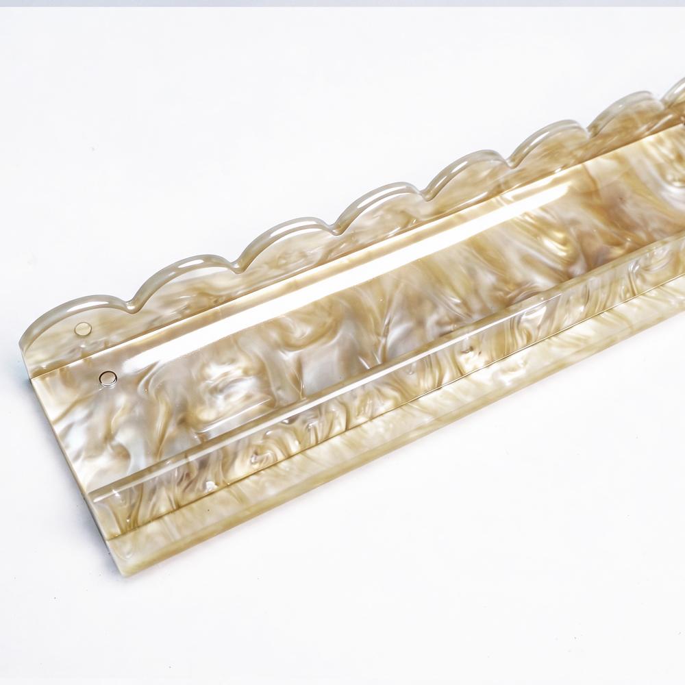 Luxury Shell Green Acrylic Foldable Mahjong Ruler American Sorted Magnetic Ripple Pattern 1 Piece Set 4 Pieces