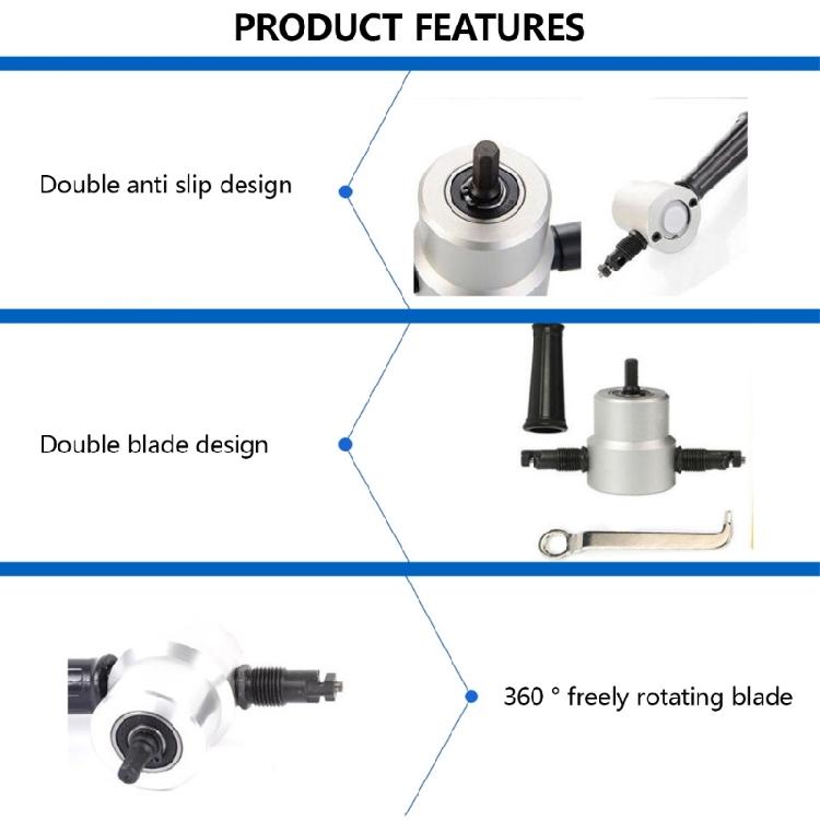 Двухголовочный листогиб-ножницы, электрические пробойные ножницы, пила по железу, режущий инструмент, насадка на дрель