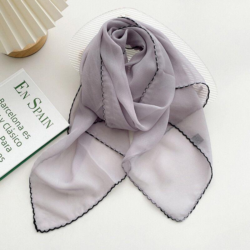 Women Ladies Square Chiffon Neck Head Scarf Scarves Wrap Soft Stole Shawl *