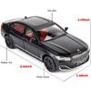 Модель автомобиля BMW 760 в масштабе 1/24, игрушечный автомобиль из цинкового сплава со звуком и светом для детей, подарок для мальчиков и девочек