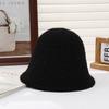Trendy Outdoor Warm Knitted Hat Korean Edition Solid Color Pot Hat Winter Outdoor Face Small Plain Water Bucket Hat
