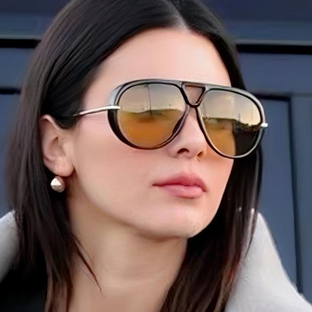 Oversized Pilot Sunglasses New In Vintage Double Bridge Sun Glasses Women Trendy Luxury Brand Design Outdoor Shades Glasses