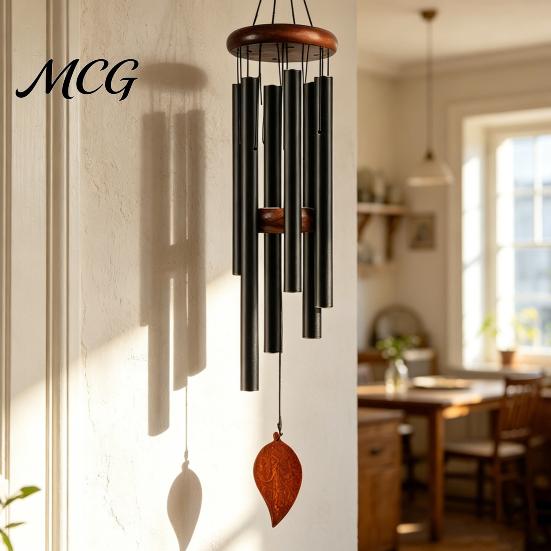 Precise Tuned Wind Chime Metal with 6 Aluminum Tubes, Garden Hanging Chimes, Outdoor Chimes Weather Resistant for Patio Decoration Melodious