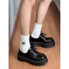 New Retro Thick-soled Height-increasing Leather Shoes with Lace-up for Women