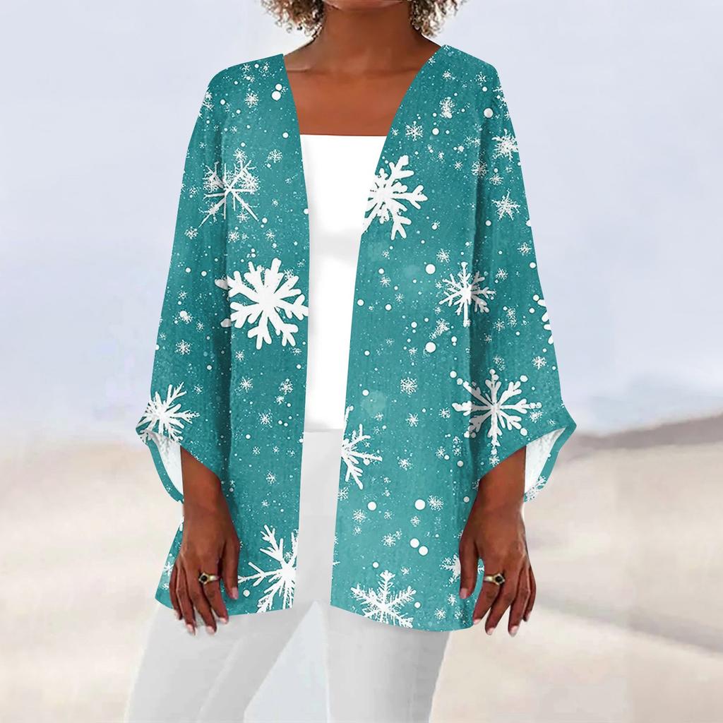 Женская повседневная модная легкая куртка средней длины с принтом, кардиган