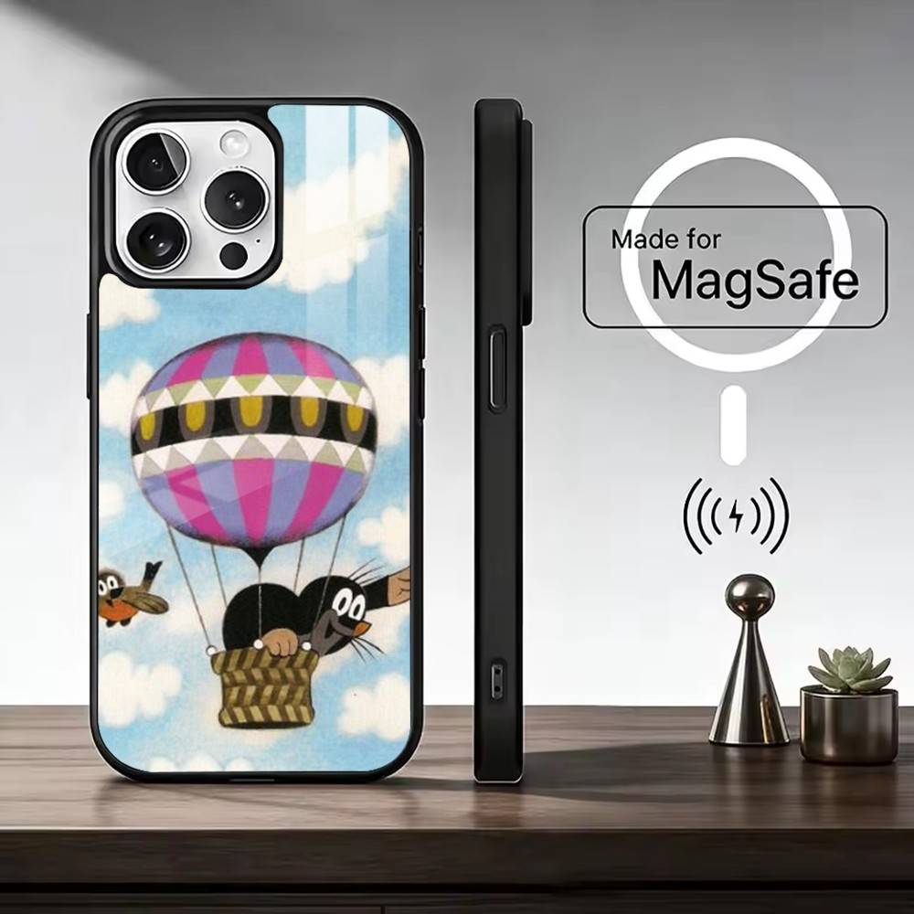 Мультяшный Крот Чехол для Телефона Для iPhone17,16,15,14,13,12,11 Plus,Pro Max Магнитный Для Magsafe Беспроводной Зарядки