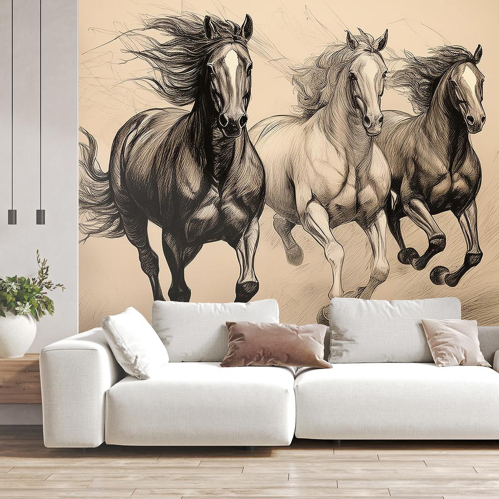 Wallpaper Horses Animals Vintage