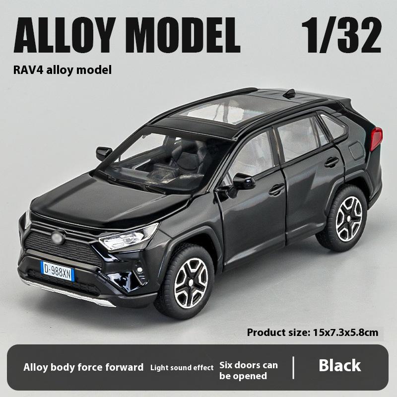 Масштабная модель автомобиля Toyota RAV4 из сплава 1:32, изысканное настольное украшение, лучшая коллекция для энтузиастов моделей автомобилей, подарки на Хэллоуин