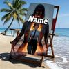 Custom Name Personalized Makima Chainsaw Man Print Beach Towel, for Trip Camping Beach Party Home Decor, Birthday Gift for Family & Friends
