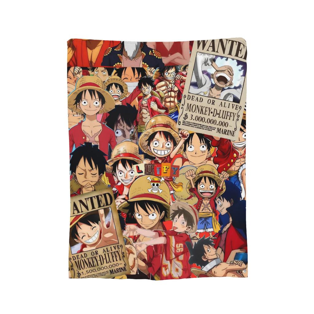 Luffy Anime Fleece Throw Blanket Luffy Zoro Sanji Blankets for Bed Car Super Soft Bedding Throws,