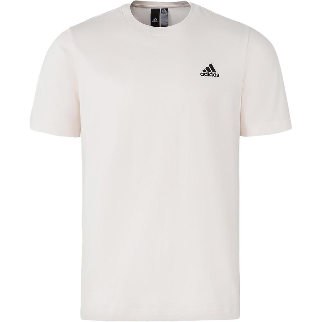 Adidas Solid Color Logo Casual Crew Neck Short Sleeve T-Shirt Unisex Tops White IT4332