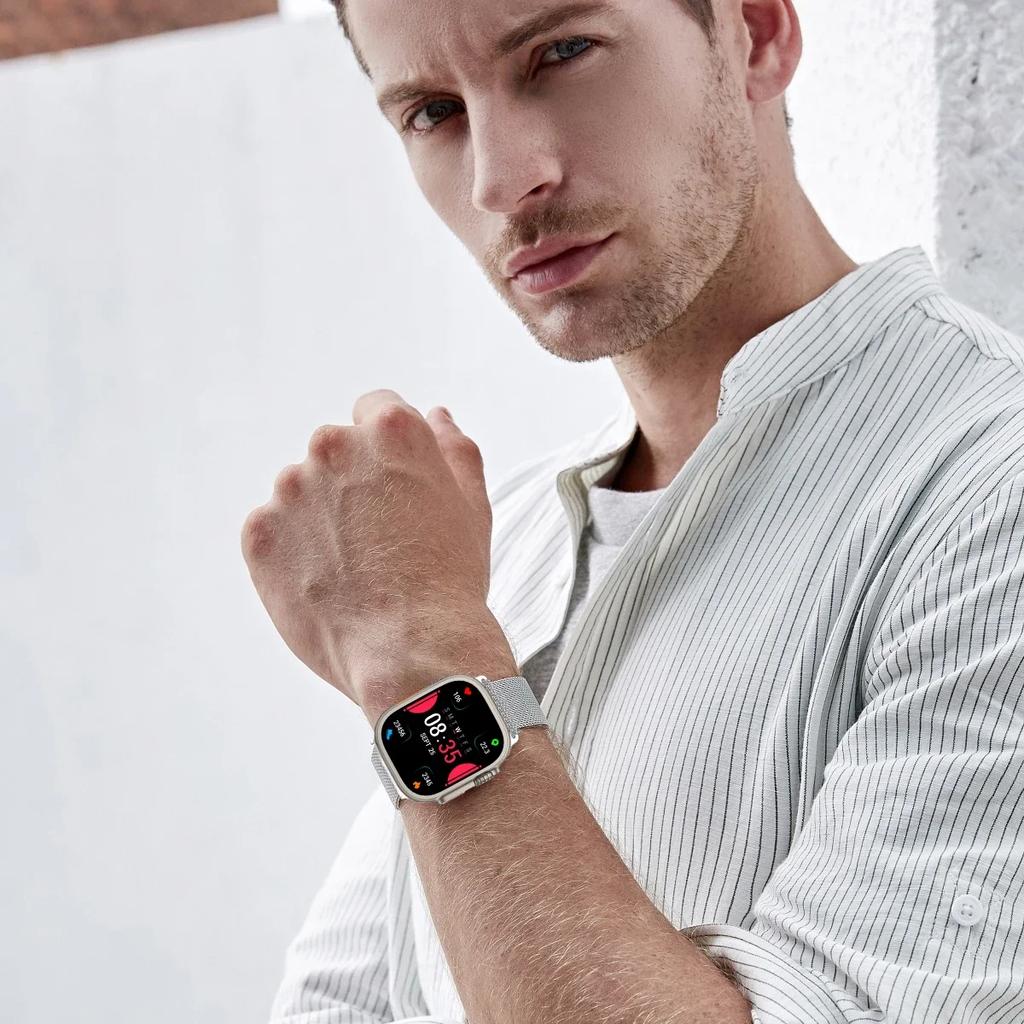 Миланский петлевой ремешок Для Apple watch 10 9 8 7 41 45мм Ultra/2 49мм Мужской Женский Металлический Браслет Для iWatch 6543SE 44 40 42мм Ремень