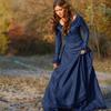 Party Medieval Renaissance Velvet Long Dress Celtic Queen Gown Cosplay Costume Movie Dress