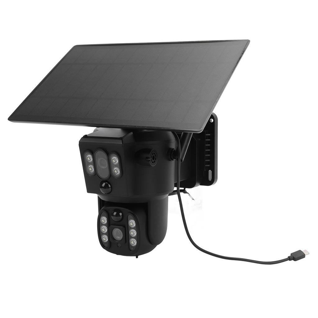 Solar Security Camera 8MP 4K Dual Lens Wireless Full Color Night Vision 2 Way Talk Human Detection I