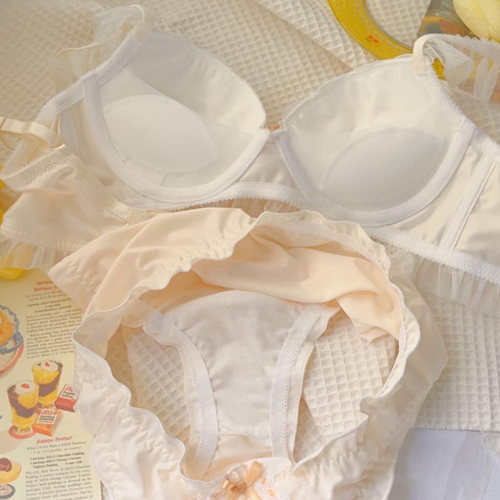 Beirou Milk Soft and Gentle To the Sexy Satin Breathable and with a Super Cute Ribbon Princess Lolita Size M Women's Panties, Fiber, Touch, Low-Rise